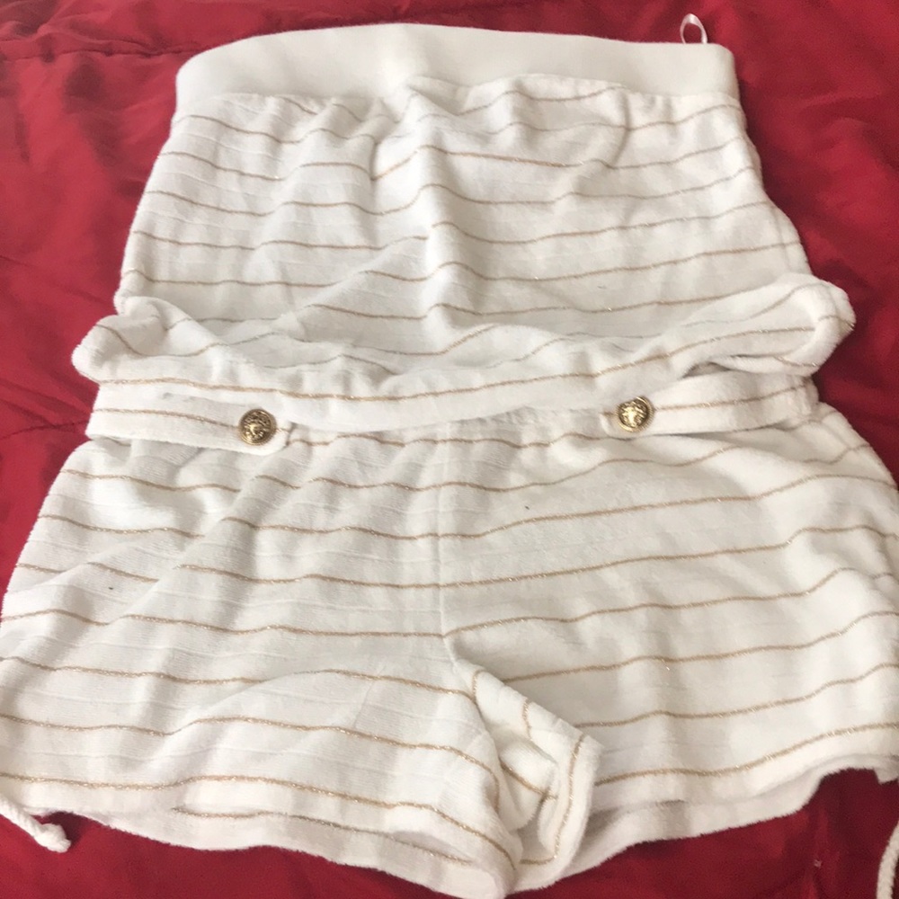 JC WHITE AND GOLD SHORT ROMPER